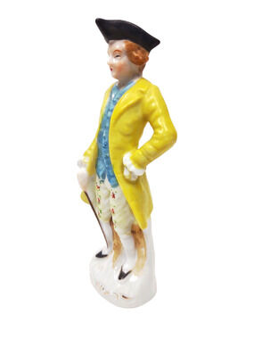 Vintage Occupied Japan Porcelain Figurine Colonial Man Long Coat Hand Painted